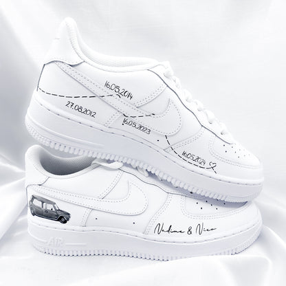 Custom Nike Air Force 1 Brautsneaker/ Bräutigamsneaker LoveCar