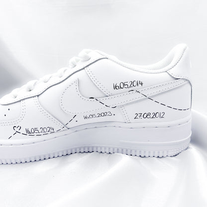 Custom Nike Air Force 1 Brautsneaker/ Bräutigamsneaker LoveCar