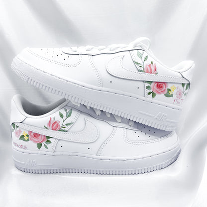 Custom Nike Air Force 1 Brautsneaker Flower