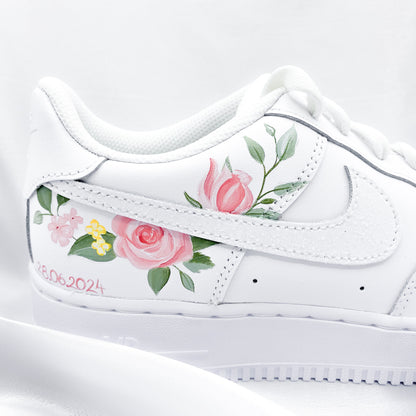 Custom Nike Air Force 1 Brautsneaker Flower