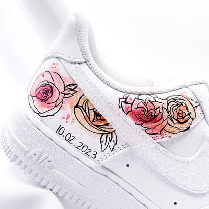 Custom Nike Air Force 1 Brautsneaker Aquarell