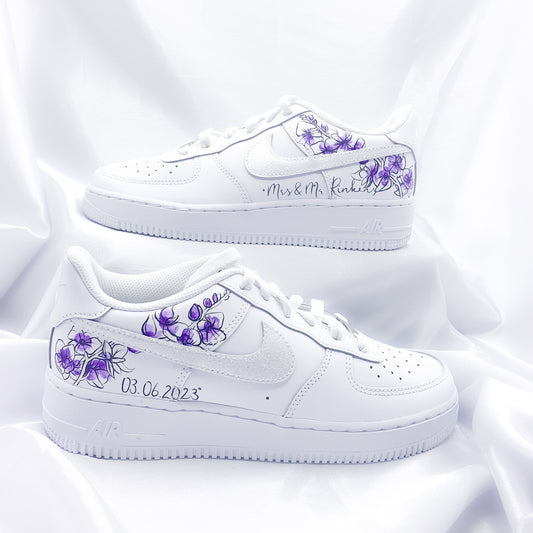 Custom Nike Air Force 1 Brautsneaker Little Flowers